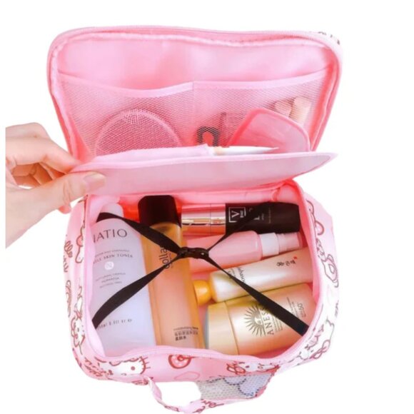 Hello Kitty Waterproof Cosmetic Bag – Stylish Travel Makeup Storage for Women - Picture 2 of 5